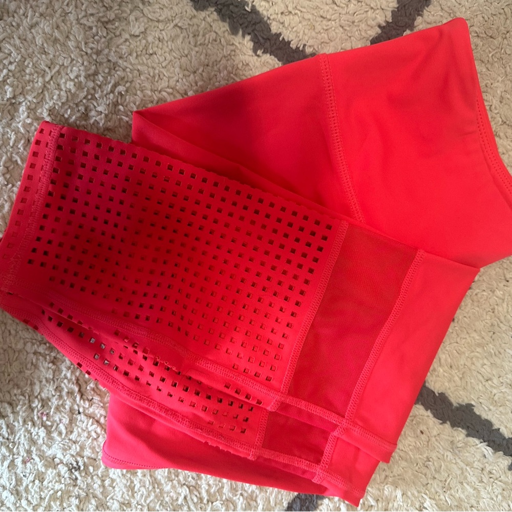 ZYIA Vibrant Red Mesh Leggings